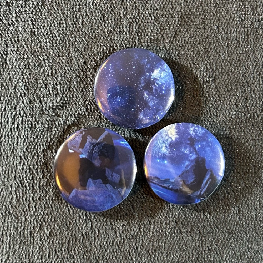 Stars Over Mountain - 3 Button Set (handmade)